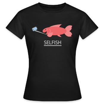 SELFISH - Women's T-Shirt - black - Front - AI Model Female 172 dark (172cm)