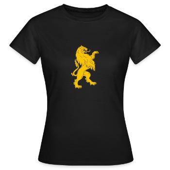 Un lion du moyen âge - T-shirt Femme - noir - Devant - AI Model Female 172 dark (172cm)