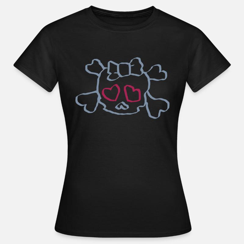 Skull with a bow - Women's T-Shirt - black