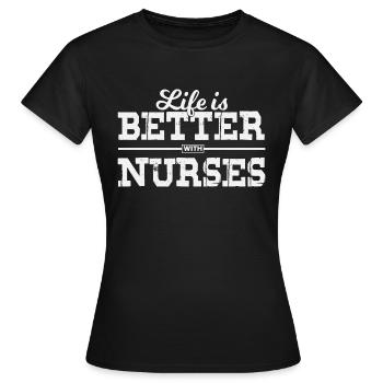 Nurse Doctor Hospital Krankenschwester - Frauen T-Shirt - Schwarz - Vorne - AI Model Female 172 dark (172cm)