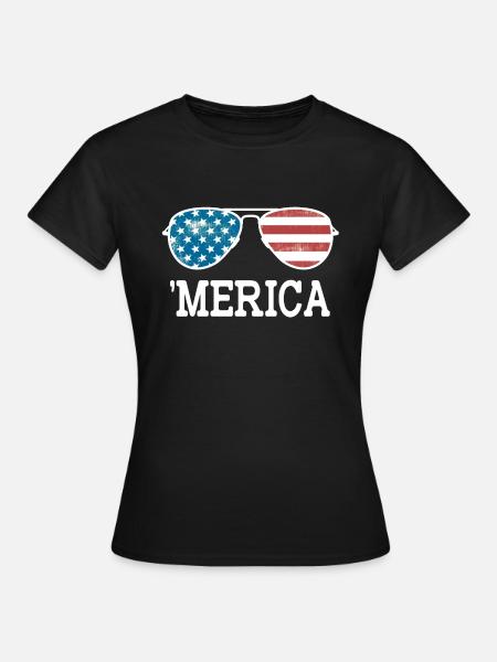 'merica - America - Amerika - Sonnenbrille Patriot - T-shirt Femme - noir