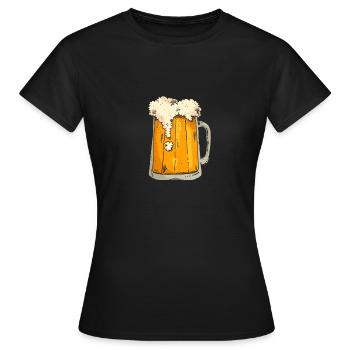 chope à bière - T-shirt Femme - noir - Devant - AI Model Female 172 dark (172cm)