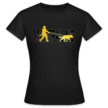 Mantrailing Gold/schwarz - Frauen T-Shirt - Schwarz - Vorne - AI Model Female 172 dark (172cm)