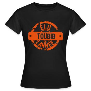 toubib elu annee tampon meilleurs - T-shirt Femme - noir - Devant - AI Model Female 172 dark (172cm)
