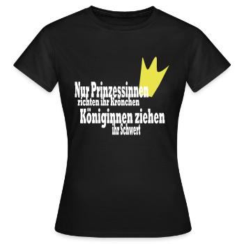 Prinzessinnen und Koeniginnen - Frauen T-Shirt - Schwarz - Vorne - AI Model Female 172 dark (172cm)