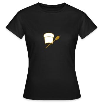 Cuillère en bois - T-shirt Femme - noir - Devant - AI Model Female 172 dark (172cm)