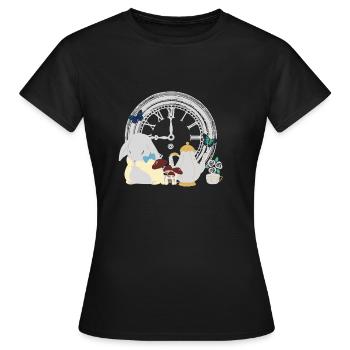 Heure du pays des merveilles - T-shirt Femme - noir - Devant - AI Model Female 172 dark (172cm)