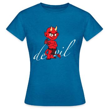 Little Devil - Women's T-Shirt - antique blue sapphire heather - Front - AI Model Female 172 dark (172cm)