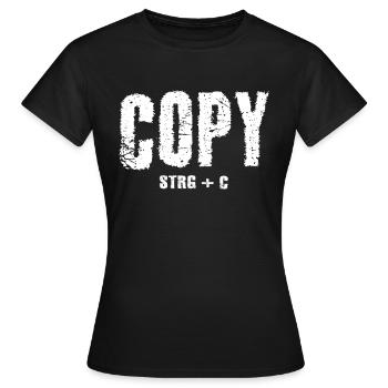 Copy STRG+C - Frauen T-Shirt - Schwarz - Vorne - AI Model Female 172 dark (172cm)