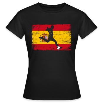 Espagne Fan de football de l’Espagne - T-shirt Femme - noir - Devant - AI Model Female 172 dark (172cm)