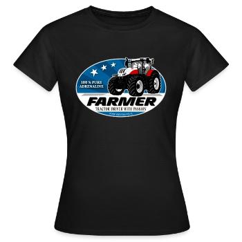 Tracteur - Remorqueur - Agriculteur - T-shirt Femme - noir - Devant - AI Model Female 172 dark (172cm)