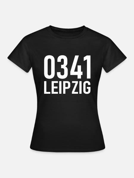 0341 - Vorwahl Leipzig - Telefon - telefonieren - Frauen T-Shirt - Schwarz