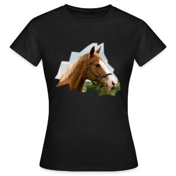 Cheval. Cheval. - T-shirt Femme - noir - Devant - AI Model Female 172 dark (172cm)