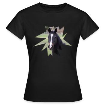 Cheval. Cheval. - T-shirt Femme - noir - Devant - AI Model Female 172 dark (172cm)