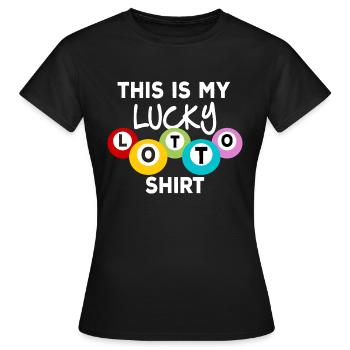 Drôle de lucky Lotto Shirt Cadeau - T-shirt Femme - noir - Devant - AI Model Female 172 dark (172cm)