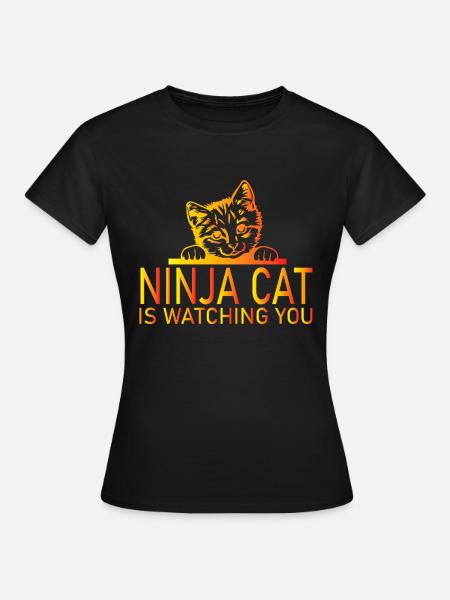 Cat Katze - Frauen T-Shirt - Schwarz