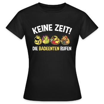 Ente Quitscheente Badeenten - Frauen T-Shirt - Schwarz - Vorne - AI Model Female 172 dark (172cm)