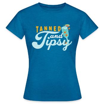 Solarium Été Soleil Soleil Bronzage Bronzage - T-shirt Femme - bleu saphir antique chiné - Devant - AI Model Female 172 dark (172cm)
