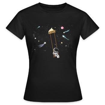 Astronaut Sandwich Liebe Astronomie Sandwich - Frauen T-Shirt - Schwarz - Vorne - AI Model Female 172 dark (172cm)