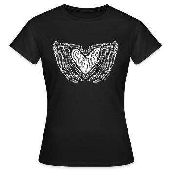 Goth Skelett Katzen Design - Frauen T-Shirt - Schwarz - Vorne - AI Model Female 172 dark (172cm)