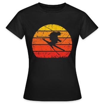 Vintage Sun and Sking - - Women's T-Shirt - black - Front - AI Model Female 172 dark (172cm)