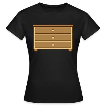 Tiroirs Commode Meuble Design - T-shirt Femme - noir - Devant - AI Model Female 172 dark (172cm)