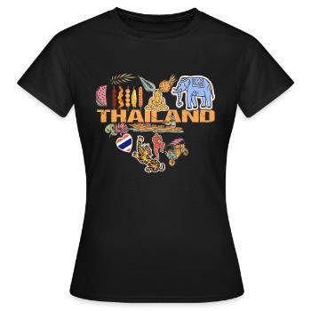 I love Thailand Emigration & Holidays - Women's T-Shirt - black - Front - AI Model Female 172 dark (172cm)