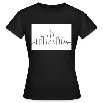 NY skyline - Women's T-Shirt - black - Front - AI Model Female 172 dark (172cm)