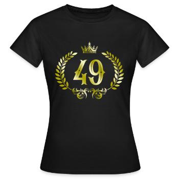 Couronne de 49 chiffres - T-shirt Femme - noir - Devant - AI Model Female 172 dark (172cm)