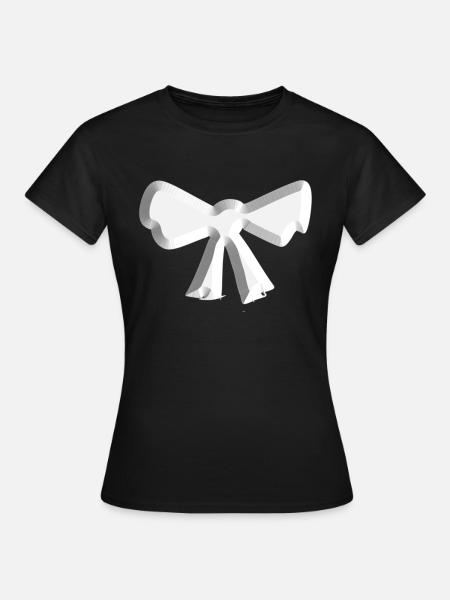 schleife symbol fliege silber - Frauen T-Shirt - Schwarz