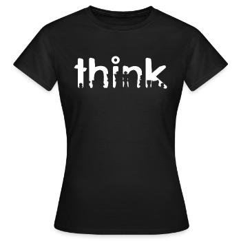 THINK Awesome Epic Chess T-Shirt Present Gift - Frauen T-Shirt - Schwarz - Vorne - AI Model Female 172 dark (172cm)