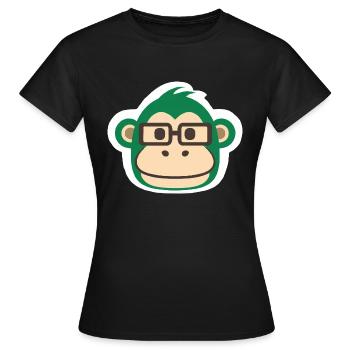 Affe Stickerart - Frauen T-Shirt - Schwarz - Vorne - AI Model Female 172 dark (172cm)