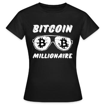 bitcoin millionaire BTC - T-shirt Femme - noir - Devant - AI Model Female 172 dark (172cm)