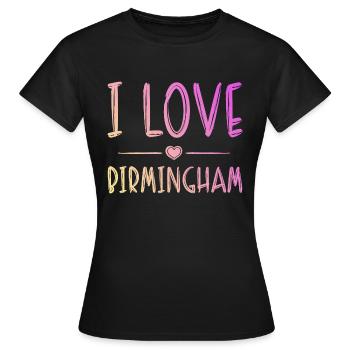 J’aime Birmingham - T-shirt Femme - noir - Devant - AI Model Female 172 dark (172cm)