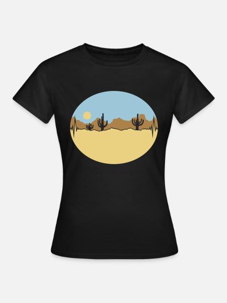 Frequenz Wüste Landschaft Silhouette - Frauen T-Shirt - Schwarz