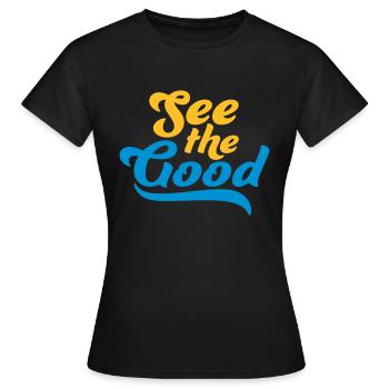 voir la bonne citation - T-shirt Femme - noir - Devant - AI Model Female 172 dark (172cm)