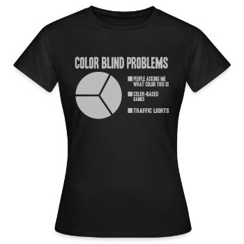 Problèmes de daltonisme Graphique à secteurs Drôle de daltonisme - T-shirt Femme - noir - Devant - AI Model Female 172 dark (172cm)