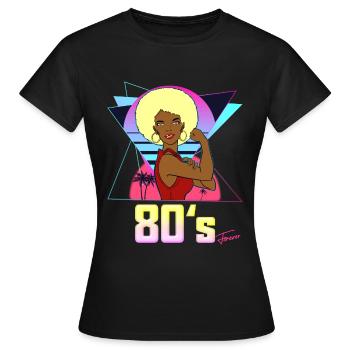 80er Jahre Vintage Achtziger Jahre Geschenkidee - Frauen T-Shirt - Schwarz - Vorne - AI Model Female 172 dark (172cm)