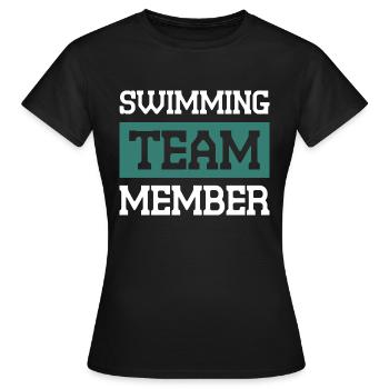 Swimming Team - Women's T-Shirt - black - Front - AI Model Female 172 dark (172cm)