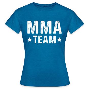 Mma Team - Frauen T-Shirt - Antikblaues Saphir meliert - Vorne - AI Model Female 172 dark (172cm)