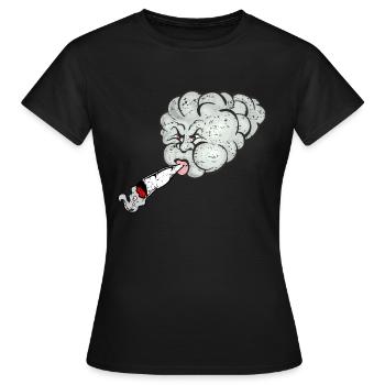 stoned cloud - bekiffte Wolke - Frauen T-Shirt - Schwarz - Vorne - AI Model Female 172 dark (172cm)