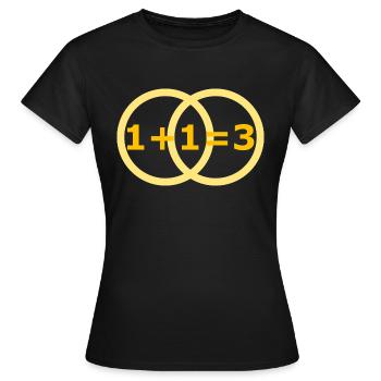 Eins plus eins ergibt drei - Frauen T-Shirt - Schwarz - Vorne - AI Model Female 172 dark (172cm)