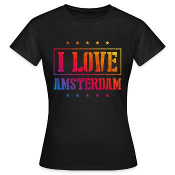 I Love Amsterdam - Frauen T-Shirt - Schwarz - Vorne - AI Model Female 172 dark (172cm)
