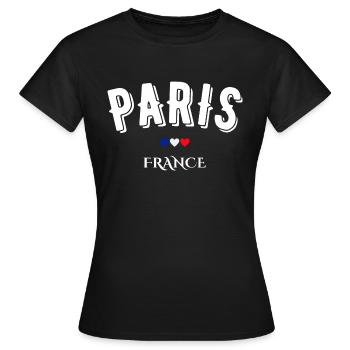 Paris Frankreich - Frauen T-Shirt - Schwarz - Vorne - AI Model Female 172 dark (172cm)