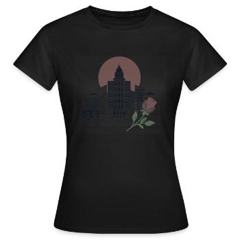 TOWERROSE - Frauen T-Shirt - Schwarz - Vorne - AI Model Female 172 dark (172cm)