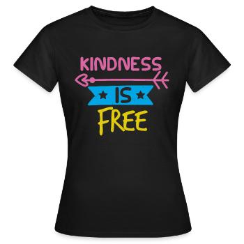 FREUNDLICHKEIT IST KOSTENLOS - Frauen T-Shirt - Schwarz - Vorne - AI Model Female 172 dark (172cm)