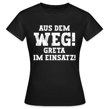 Greta Lustiger Spruch Vorname Name Greta - Frauen T-Shirt - Schwarz - Vorne - AI Model Female 172 dark (172cm)