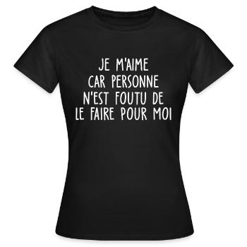 je m aime - T-shirt Femme - noir - Devant - AI Model Female 172 dark (172cm)