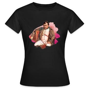 Napoléon Bonaparte assit - T-shirt Femme - noir - Devant - AI Model Female 172 dark (172cm)