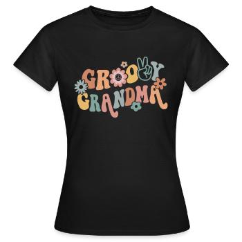 Retro Groovy Oma passende Familienfeier - Frauen T-Shirt - Schwarz - Vorne - AI Model Female 172 dark (172cm)